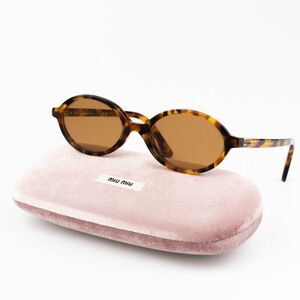 NEW Miu Miu MU04ZS 19P2Z1 REGARD Light Havana Brown  Unisex Sunglasses 0MU 04ZS